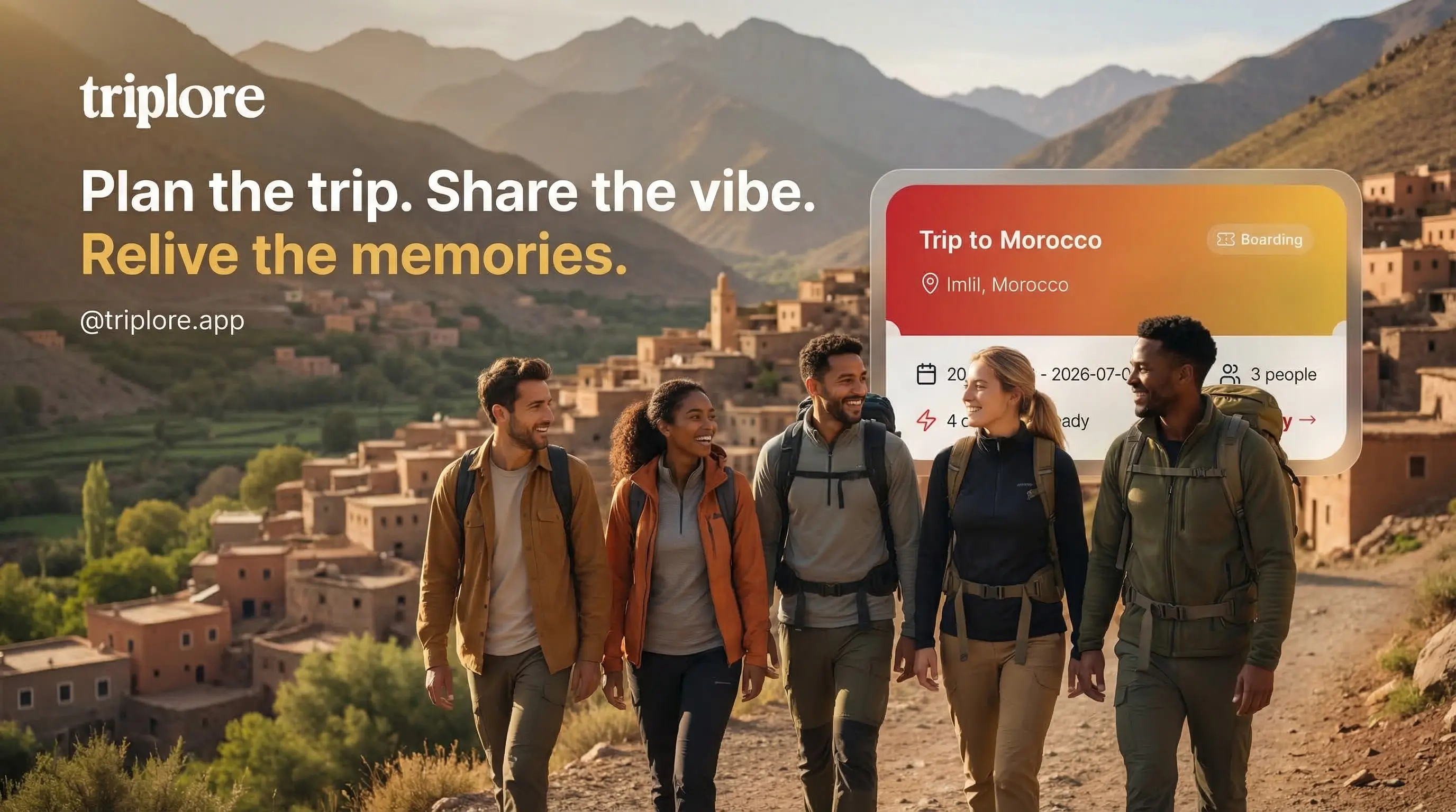 Plan the trip. Share the vibe. Relive the memories — friends exploring Morocco together